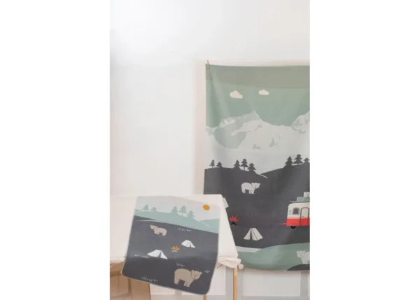 baby blanket JUWEL, camping bears (GRS) - Image 4