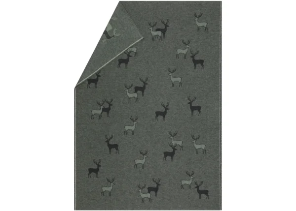 LUCA cotton throw “pairs of stags” (GRS)