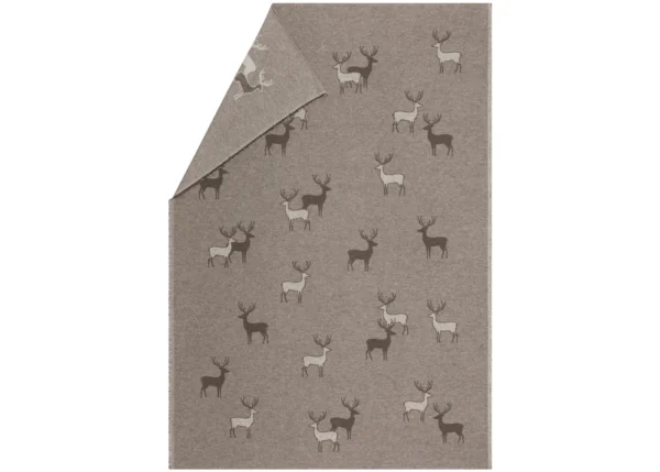 LUCA cotton throw “pairs of stags” (GRS)