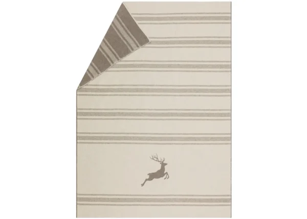 LUCA flannel throw “jumping stag / stripes” (GRS)