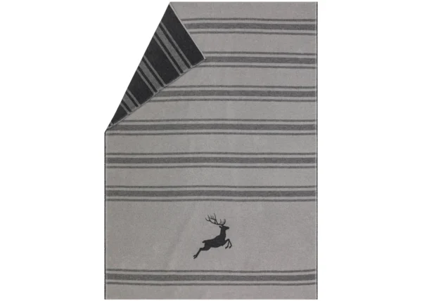 LUCA flannel throw “jumping stag / stripes” (GRS)