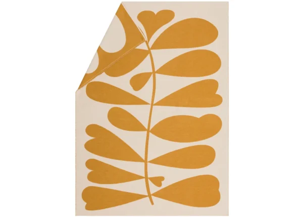 LUCA flanell cotton throw “large leaves” (GRS)