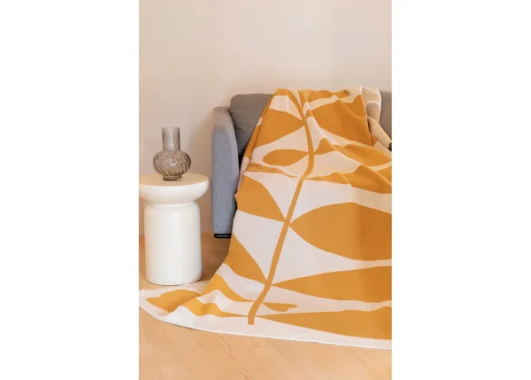 LUCA flanell cotton throw "large leaves" (GRS) - Image 5