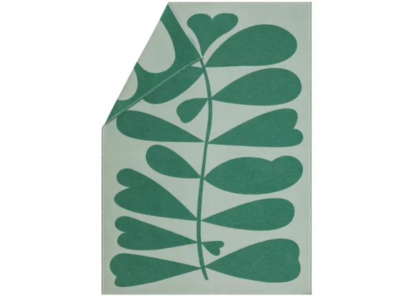 LUCA flanell cotton throw “large leaves” (GRS)