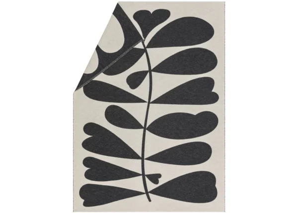 LUCA flanell cotton throw “large leaves” (GRS)