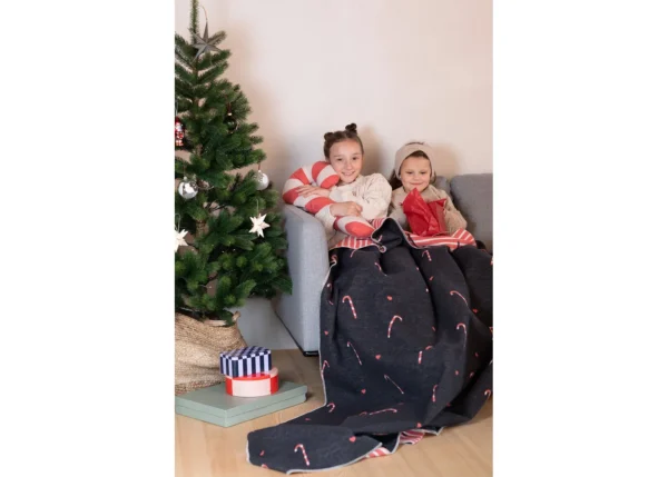 SILVRETTA cotton throw "candy canes allover" (GRS) - Image 5