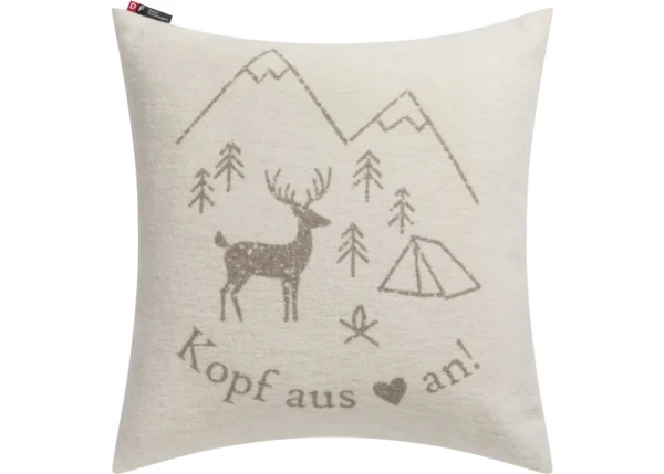 SILVRETTA cushion cover “Kopf aus..” (= brains off..)(GRS)