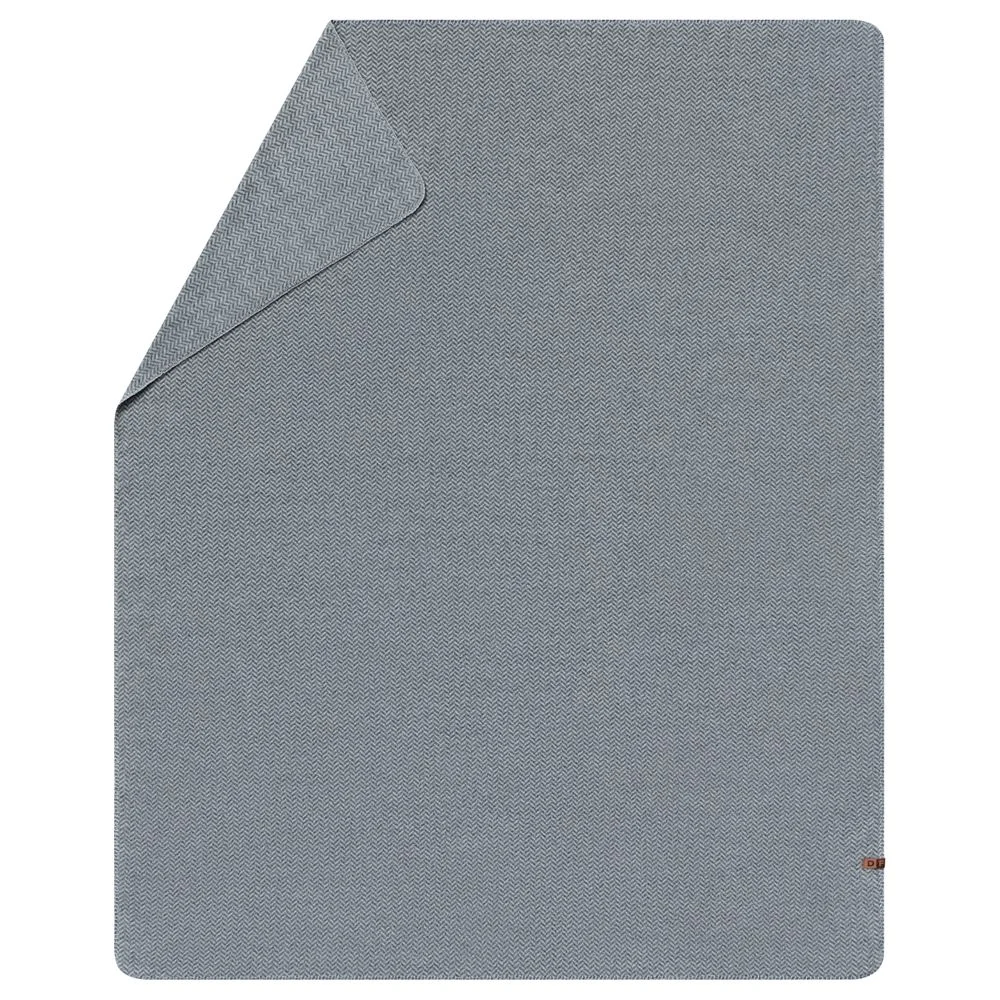 MERANO Wolldecke „Fischgrät“ (GRS) - grau