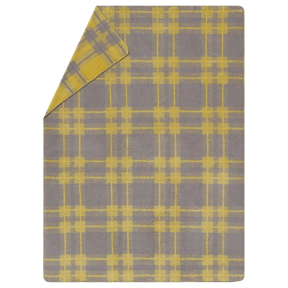 SAVONA Wohndecke „Tartan“ (GRS) - schlamm/gelb