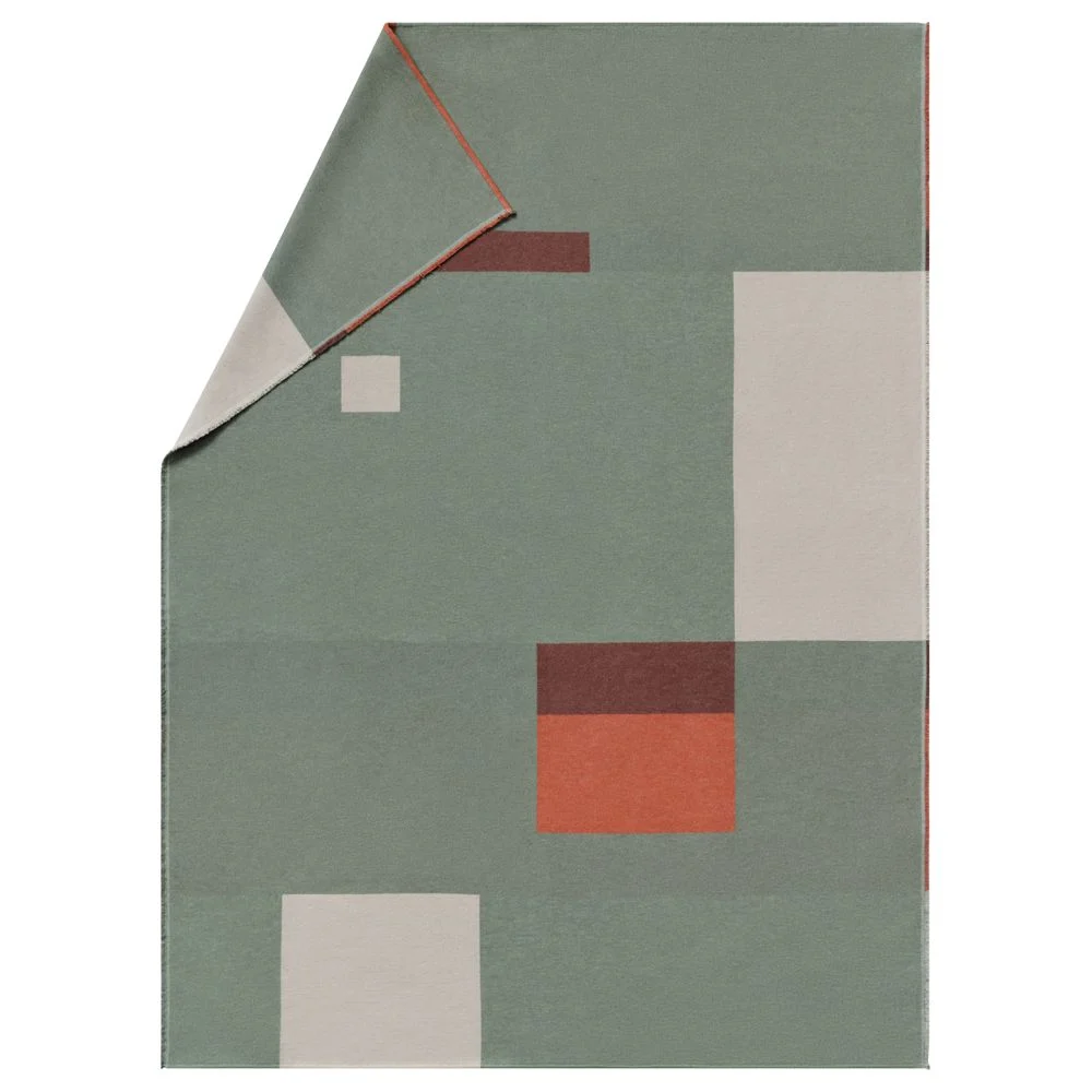 LUCA Flanelldecke „Squares“ (GRS) - grün