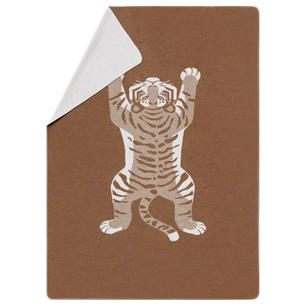 SILVRETTA Flanelldecke „Tiger“ (GRS) - kork