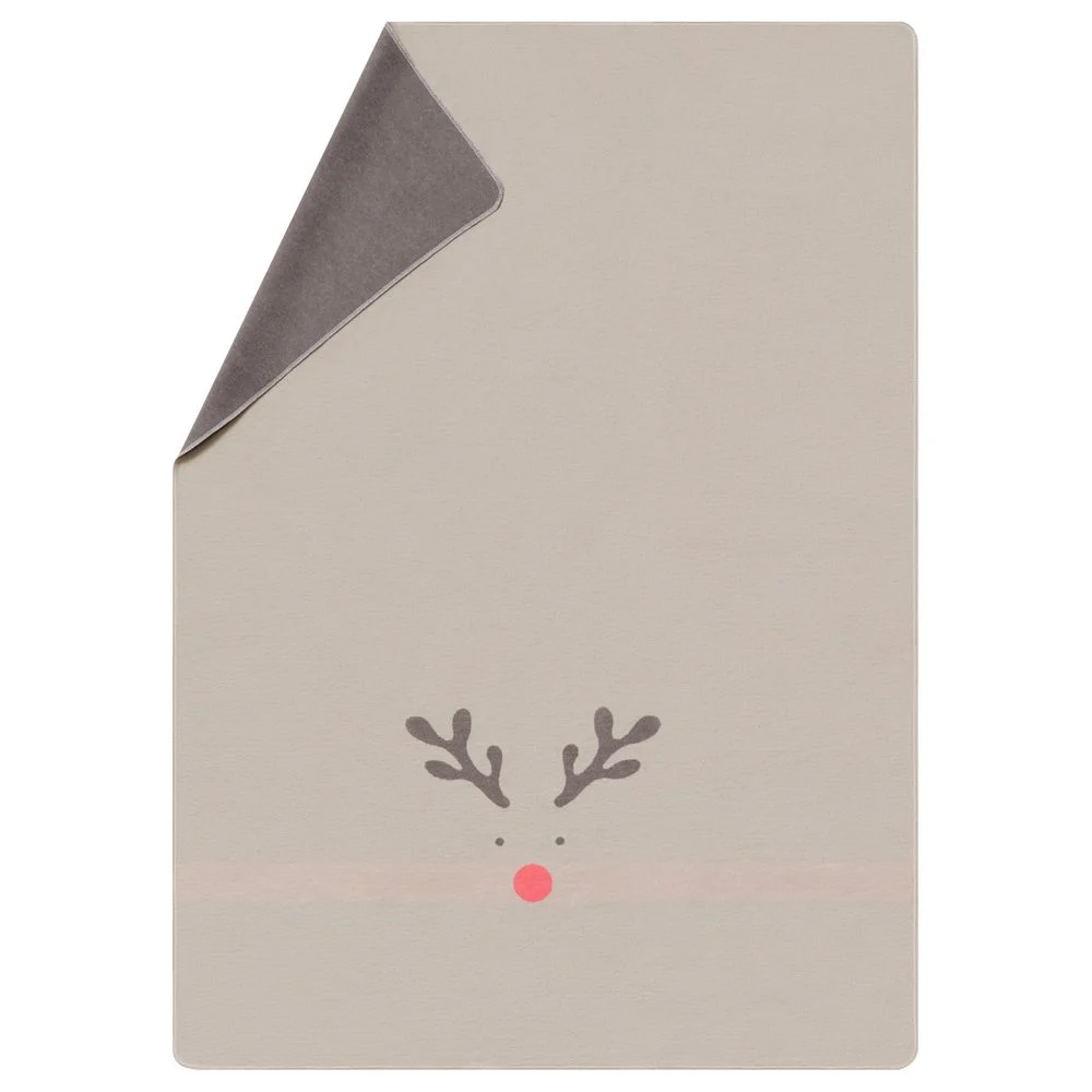 SILVRETTA Flanelldecke „Rudolph“ (GRS) - zement