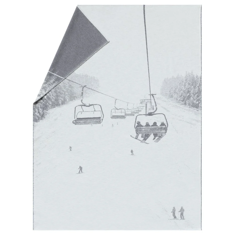 LUCA Flanelldecke „Skilift“  (GRS) - rohweiß