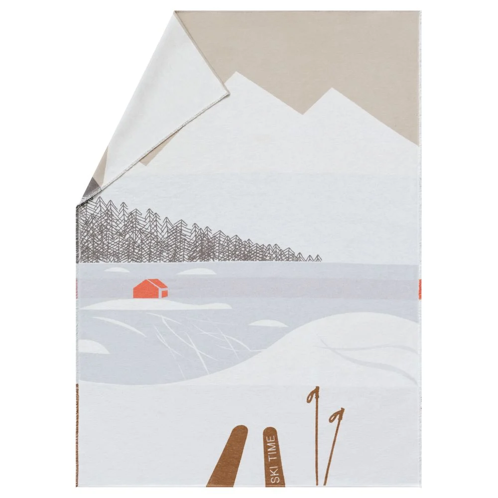 LUCA Flanelldecke „Ski Time“ (GRS) - zement