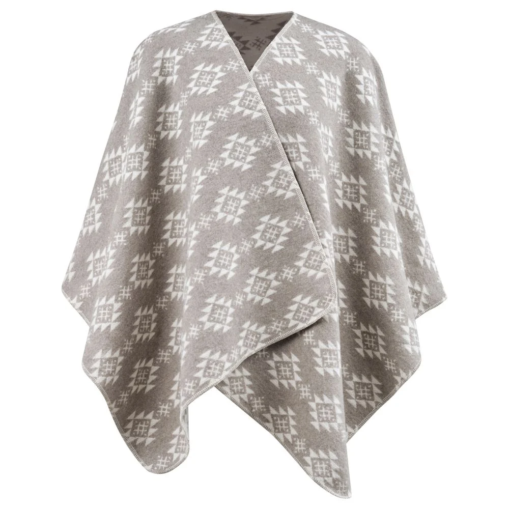 SILVRETTA Poncho „Aztek“ one size (GRS) - schlamm