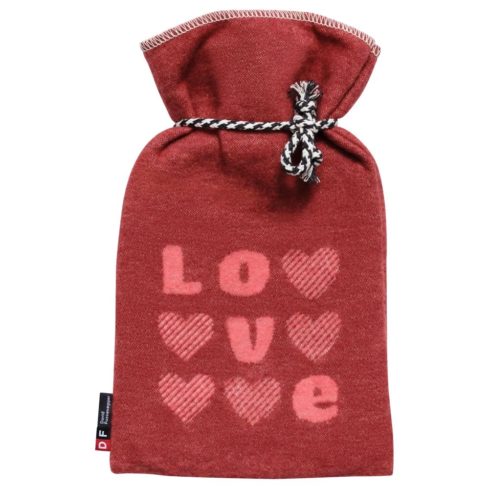 SILVRETTA Wärmflasche „Herzen/Love“ 2 Liter (GRS) - rot